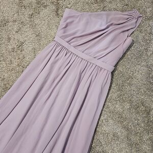 Purple Ruched One-Shoulder Gown for Weddings